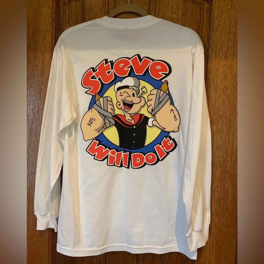 Nelk Boys Full Send long sleeve T-shirt. Steve Will Do It Popeye. Size M